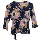 Vintage MSK Petite Floral Wrap Top Sz 8P Photo 3