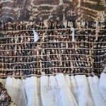 Brown & Cream Abstract Print Elastic Waist High Low Midi Skirt Size M Photo 6