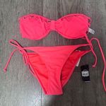 PINK - Victoria's Secret NWT VS pink neon coral studded strapless bikini Photo 0