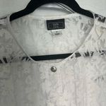 Lark Lane Women’s White Sheer Lace Button Photo 9