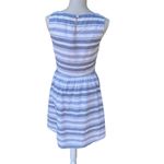 Beach Lunch Lounge Striped Ayesha Dress Womens Sz S Linen Blue Sleeveless Photo 1