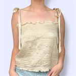 Reformation Pina Sleeveless Silk Top Cream Beige Photo 1