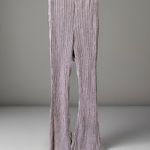 Urban Outfitters NWT Rosie Light Grey Ribbed High-Waisted Kick Flare Pants, Sml Photo 5