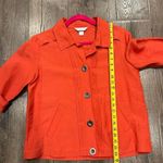 Christopher & Banks Button Up Linen Shirt Jacket Red Orange Womens Size S Pleats Photo 7
