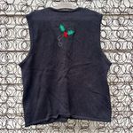 Vintage Ugly Christmas Ornaments Baubles Sweater Vest Bobbie Brooks XL Black Photo 1