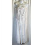 Vince Draped Sleeveless Linen Blend Midi Dress Large Optic White New Photo 4