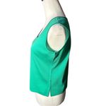Ming Wang  Green with Black Beaded Trim Round Neck Sleeveless Knit Top Sz Small Photo 2