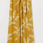 H&M Wide Leg Palazzo Pants Yellow Tropical Print Vacation Resort Wear Sz 14 NWT Photo 0