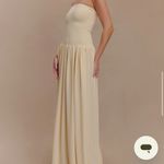 Meshki  “Lyanna” Elegant Cream Strapless Maxi Dress Photo 2
