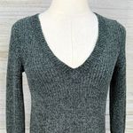 EXPRESS  Chenille V Neck Sweater Dress with Bell Sleeves Evergreen-XS Photo 1