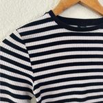 Wild Fable  Black and White Crop Fitted Long Sleeve Tee Photo 1