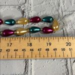 Vintage Mardi Gras Mask Beaded Necklace Gold Photo 7