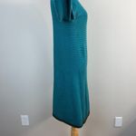 Title Nine Sweater Dress Small Teal Synergy Striped Mockneck Long Sleeve Stretch Photo 6