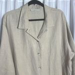 Bryn Walker  Brown Size Large All Linen USA Made Button Shirt Womens Woven Photo 1
