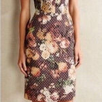 Anthropologie Tabitha Tema Quilted Floral Dress With Pockets Size 6 Photo 0