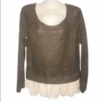 Maison Jules  popcorn knit ruffle hem sweater Photo 0