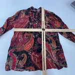 ZARA  Blouse Womens XS Multicolor Paisley Ruffle Long‎ Sleeve Boho Indie Top Photo 5