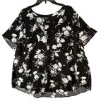 Torrid Harper Studio Blouse 5X Black Floral Crepe De Chine Flutter Career Casual Photo 1