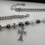 Cross Pendant Necklace for Men Women,Streetwear Punk Hip Hop Unisex Style Silver Photo 3