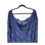 Torrid  Shirt Women 4X Navy Blue Peacoat Lined Lace Boat Neck Top Whimsical Party Photo 4