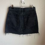 AGOLDE Quinn High Rise Mini Skirt Black Raw Hem Photo 8