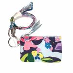 Vera Bradley Zip ID Case and Lanyard Marian Floral, Blue Photo 0