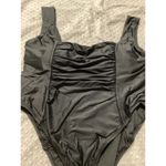 J.Crew  Size 24 New Black Ruched Square Neck One Piece Swimsuit Photo 2