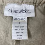 Chadwick's Chadwick’s 100% Linen Tan Casual Pants 6 Photo 2