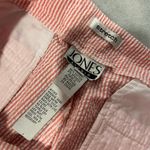 Jones Studio  Size 14 Pink White Stripe Seersucker Cotton Stretch Cropped Pants Photo 10