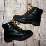 Ralph Lauren Lauren  Mikelle Black Leather Lace Up Ankle Hiking Boots Women Sz 6B Photo 0