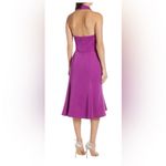Harlyn Orchid Fit and Flare Halter Dress Plunging Drape Neckline Open Back XL Purple Photo 2