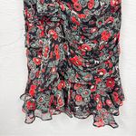Veronica Beard  Ruffled One Shoulder Mini Dress Womens 4 Ballard Blue Red Floral Photo 2