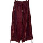 We The Free Free People 70s Lotus Crushed Velvet Pants Garnet 29 Bohemian Barrel Wide Leg Photo 5