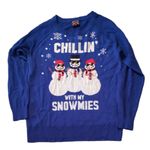 Well Worn  Holiday Sweater Chillin With My Snowmies Size Medium Photo 1