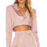 NBD  Harmony Mauve Pink Cropped Ripstop Blazer Large New Womens Jacket Photo 0