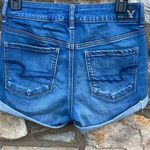 American Eagle Hi-Rise Shortie Super Stretch dark wash jean shorts size 4 (28) Photo 1