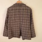 Amour Vert Pipa Wool Plaid Single Button Blazer Brown and Teal Plaid Size Medium Photo 2