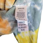 AGOLDE  Balloon Sleeve Tie-Dye Sweatshirt Cropped Yellow Blue Small A7044 Photo 5
