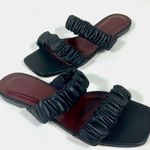 Staud Maya Ruched Slide Sandals Black EU 40 NEW Leather Double Strap Logo Size 9.5 Photo 0