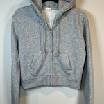 Brandy Melville John Galt Brandy Women's Cropped Full Zip Hoodie Sweatshirt Gray  One Size Small Photo 0