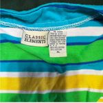 Classic Elements  Blue and Green Striped Button Down Shirt Photo 1