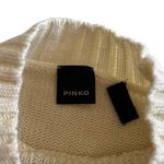 Pinko Cream Black Lace Long Sleeve Cable Knit Mock Neck Pullover Sweater Size XS Photo 4