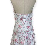Floral Print Halter Neck dress ladies NWT medium tiered ruffles skirt mini Dress White Photo 3
