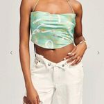 Ser.O.Ya Ellison Print Silk Top Green Nautical Size Large NWT Photo 0