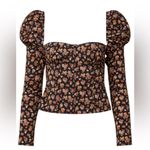 We Wore What NWT Long Sleeve Floral Corset Bustier Top Black Floral Underwire Sz8 Photo 1