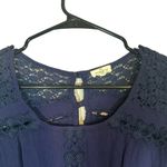 Mason & Belle Navy Blue Lace & Embroidered Sleeveless Blouse Women Sz XL Photo 4