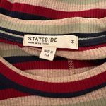 Stateside 💜  Red Navy Green Tan Striped Stretchy T-shirt Dress Photo 5