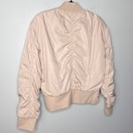 frame denim Frame Snap Detailed Ruched Shell Bomber‎ Jacket in Nude Medium MSRP $425 Photo 11