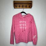 Cupcakes and Cashmere Pink Heart Print Hoodie Sweater Women's Large Photo 1
