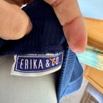 Vintage Ribbed Navy Mock Neck Tee | L Photo 6